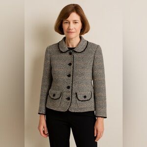 vintage 70s CASTLEBERRY cardigan sweater jacket knit knitwear peter pan collar S